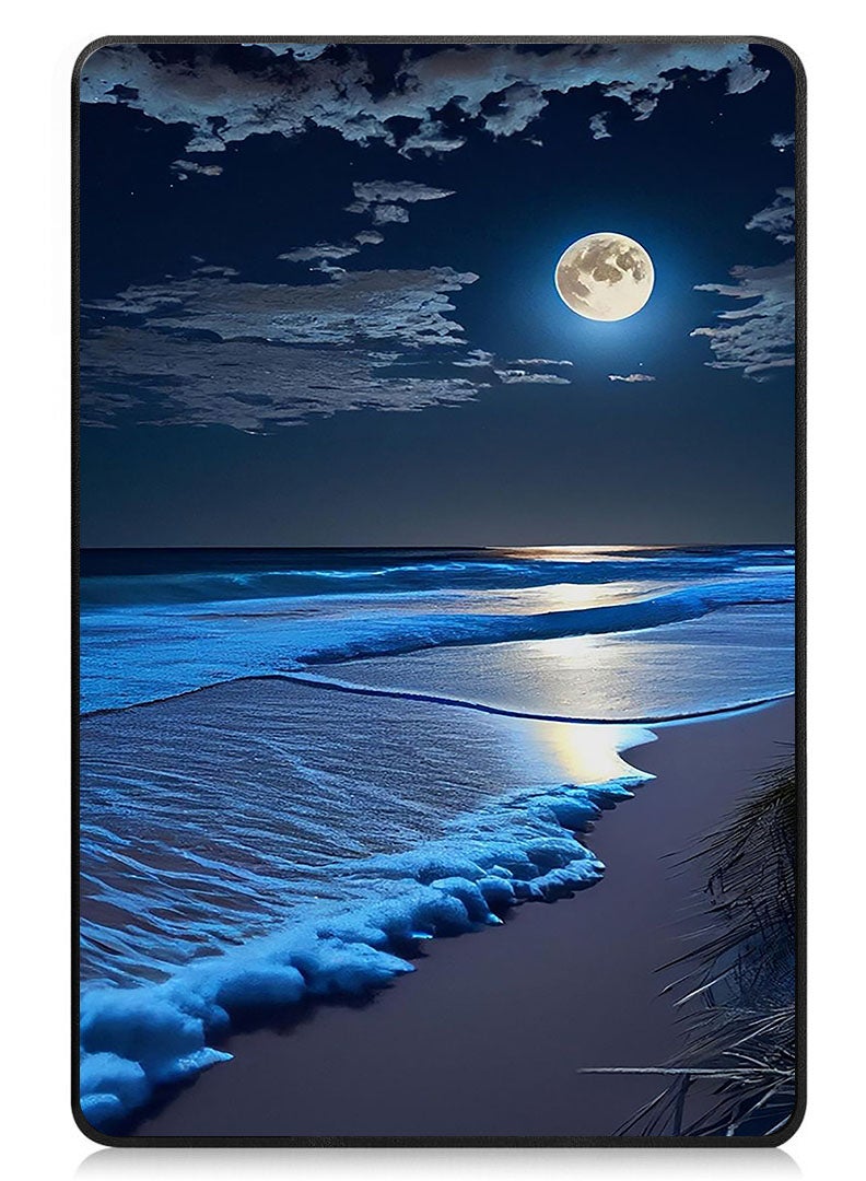 Theodor Protective Flip Case For Samsung Galaxy Tab S9 FE Plus With Trifold Stand Auto Wake Sleep Shockproof Cover Waves And Moon  - Image 1