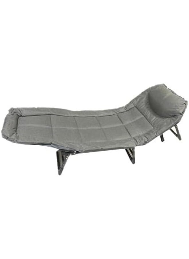 Generic SAFENHAND Folding Portable Camping Cot Utility 180° Adjustable Recliner Sleeping Bed with Soft Padded Cushion Lounge Chair Indoor&Outdoor Recliner for Travel, Office, Camping, Fishing  - Image 1