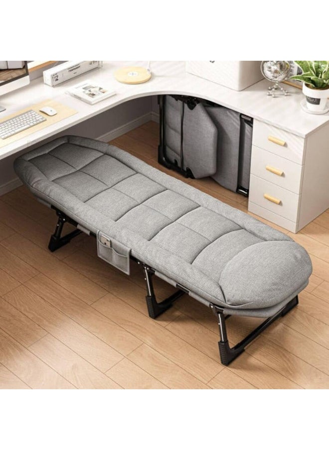 Generic SAFENHAND Folding Portable Camping Cot Utility 180° Adjustable Recliner Sleeping Bed with Soft Padded Cushion Lounge Chair Indoor&Outdoor Recliner for Travel, Office, Camping, Fishing  - Image 5