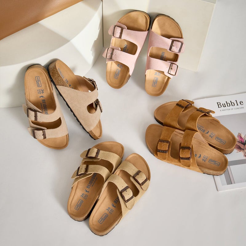 Genuine Leather Birkenstock Sandals For Women, Summer Outdoor Wear, 2026 New Versatile Slip-On Cork Sole Birkenstock Half-Slippers - Image 5