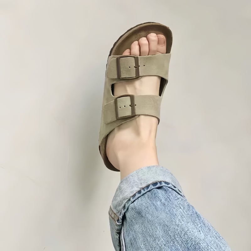 Genuine Leather Birkenstock Sandals For Women, Summer Outdoor Wear, 2026 New Versatile Slip-On Cork Sole Birkenstock Half-Slippers - Image 2
