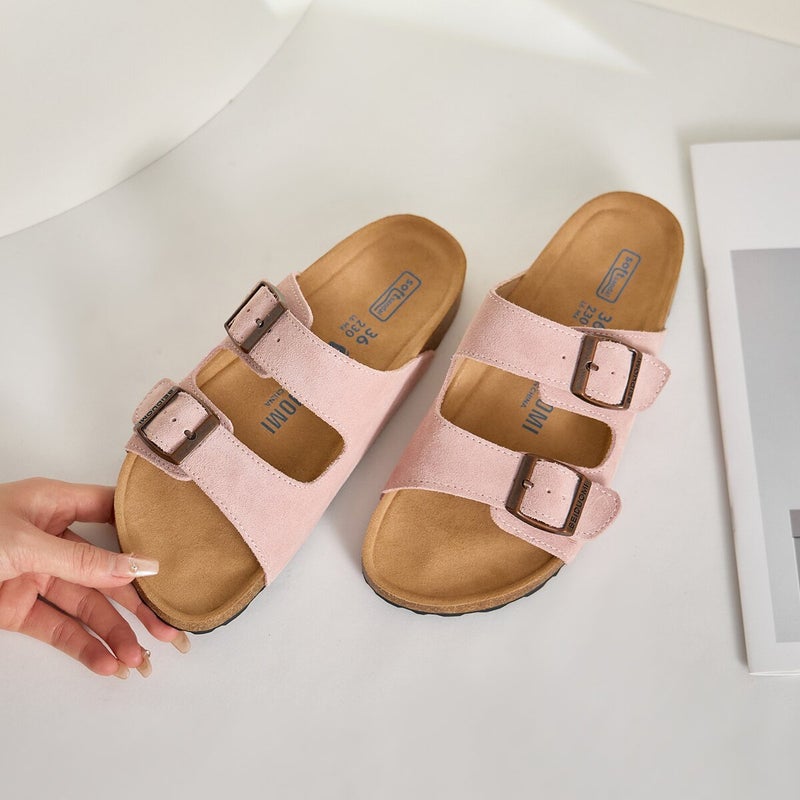 Genuine Leather Birkenstock Sandals For Women, Summer Outdoor Wear, 2026 New Versatile Slip-On Cork Sole Birkenstock Half-Slippers - Image 4