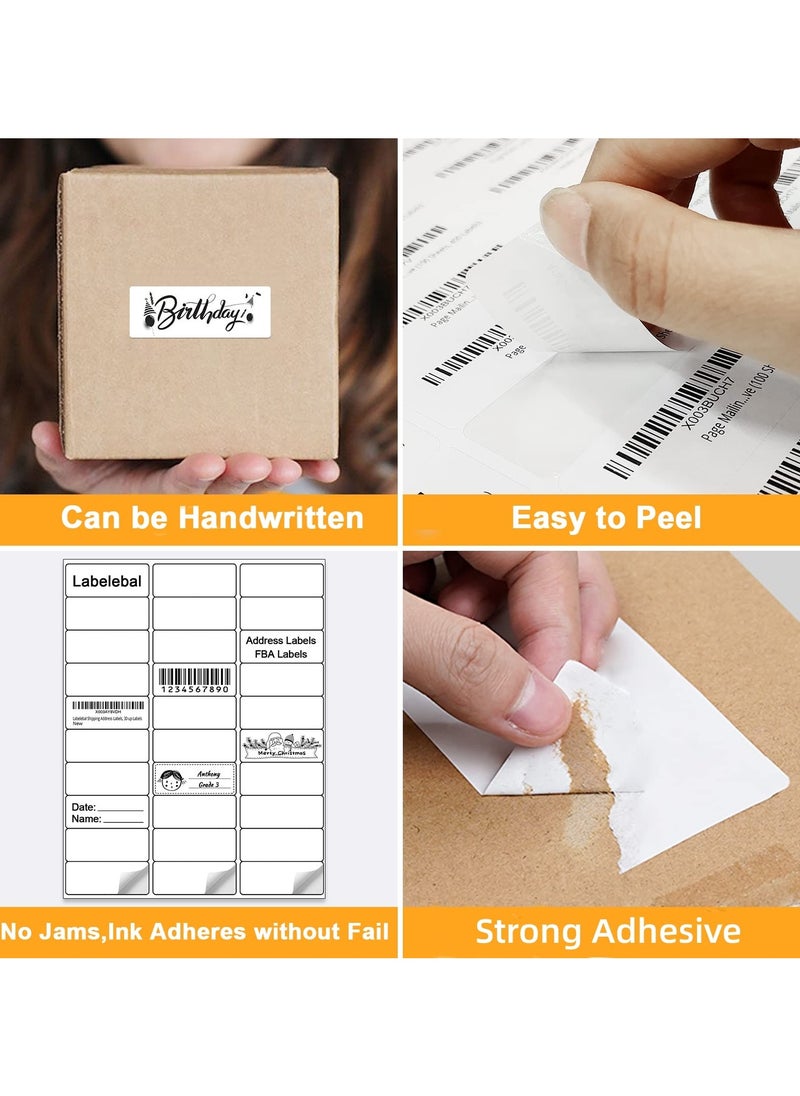 Generic - Shipping Address Mailing Labels 30-UP White Shipping Labels for Inkjet or Laser Printer Labels White Blank Sticker Name Tags Printable Address Labels 30 Per Page 3000 Labels 100Sheets - Image 1