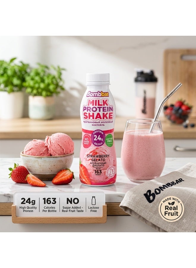 Bombbar Milk Protein Shake, Strawberry Gelato, 24g Protein, Lactose-Free - Image 4