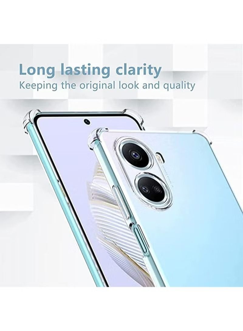 HUAWEI Nova 10 SE Clear Cover Case soft TPU Transparent Silicone Gel Back Protective Back Cover shock Absorbent Reinforced Corner for Huawei Nova 10 SE Protector Accessories - Image 3
