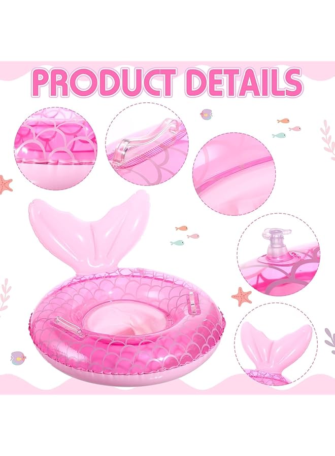 KASTWAVE 3 Inflatable Pool Floats Animal Pool Tubes Rings Floaties With Air Pump Summer Swimming Pool Beach Party Decor(Strawberry Cactus Mermaid) - Image 5