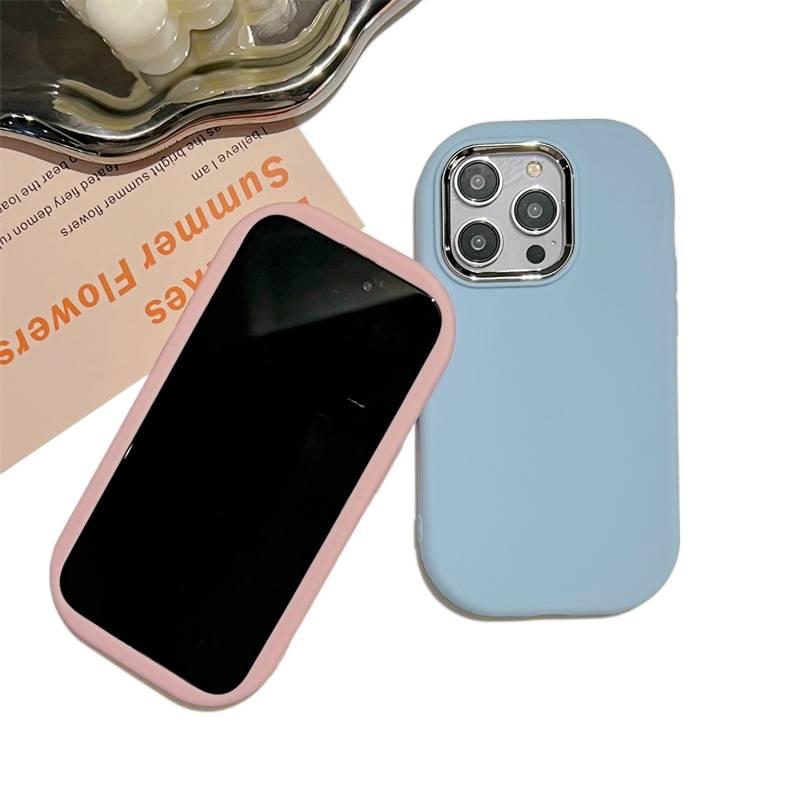 غطاء واقي بسيليكون لـ iPhone 17 / 17 Air / 17 Pro / 17 Pro Max مع مقاوم للصدمات وحامل قائم مع مقاوم للصدمات مع لون حلوى مع إطار معدني باللون أزرق بوظيفة حامل من السيليكون باللون ا. - Image 4