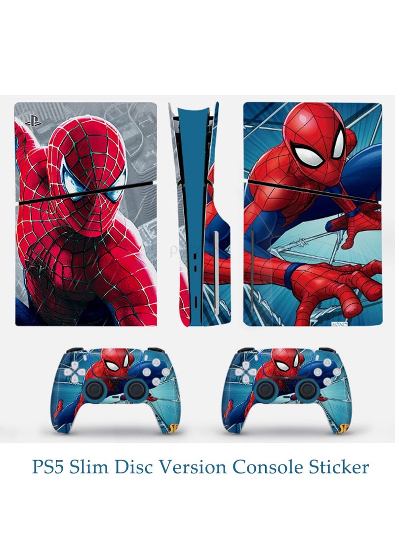 PS5 Slim Disc Version Console Sticker,Sticker for PS5 Slim Vinyl Decal Cover for Playstation 5 Slim Controller, Full Wrap Skin Protective Film Sticker Compatible with PS5 Slim Disk Edition - Image 1