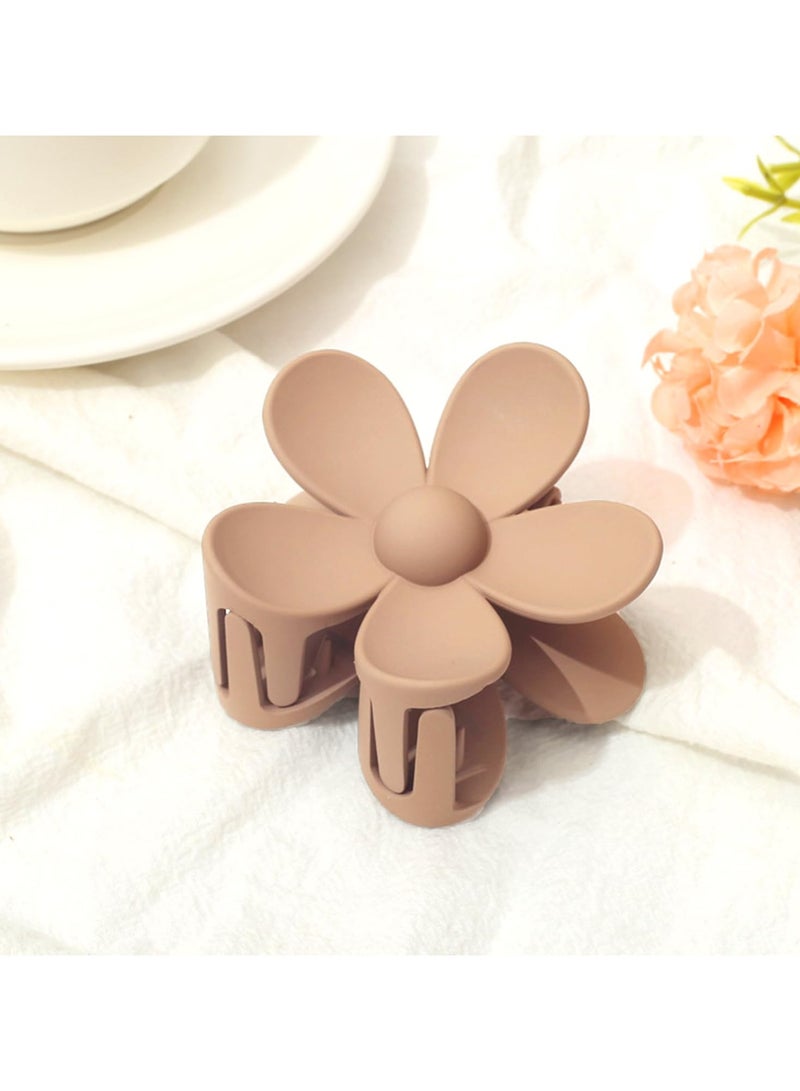 Goolsky 8 قطع/طقم مشابك شعر على شكل زهرة بلون مات صلب - قبضة قوية للشعر الكثيف والرقيق، سهلة الاستخدام، ملحقات مريحة وأنيقة لتصفيف شعر النساء - Image 4