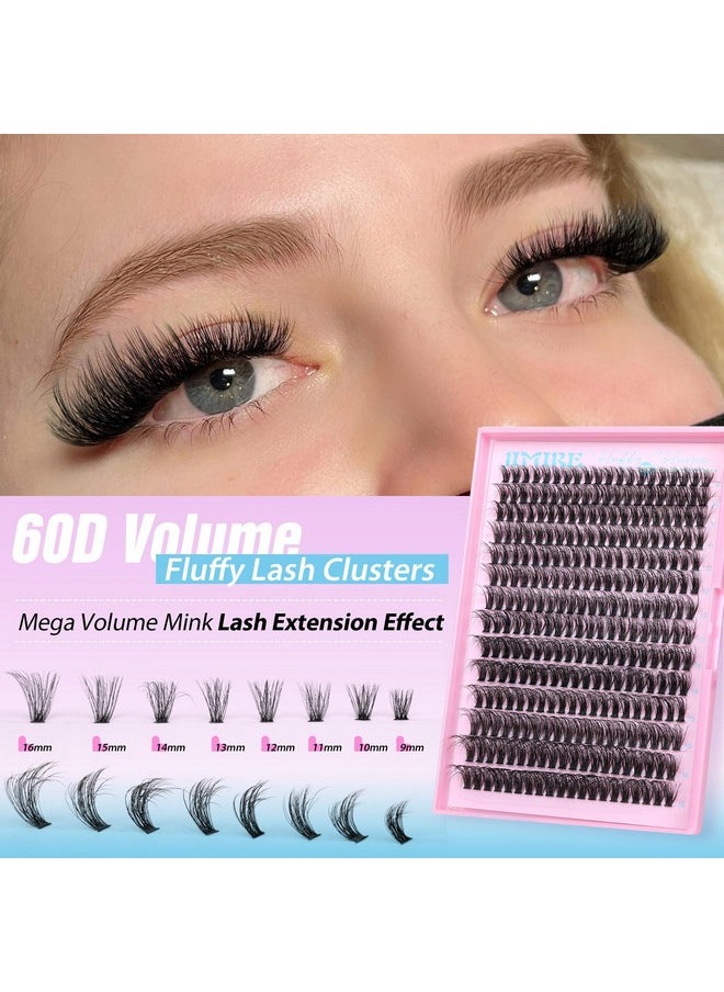 JIMIRE - 50D Fluffy Eyelash Extension Kit 280Pcs Volume Lash Clusters Kit Mink Lash Extension Kit With Lash Bond And Seal D Curl Cluster Eyelash Extensions Soft 9-16Mm Individual Eyelash Clusters Kit - Image 1