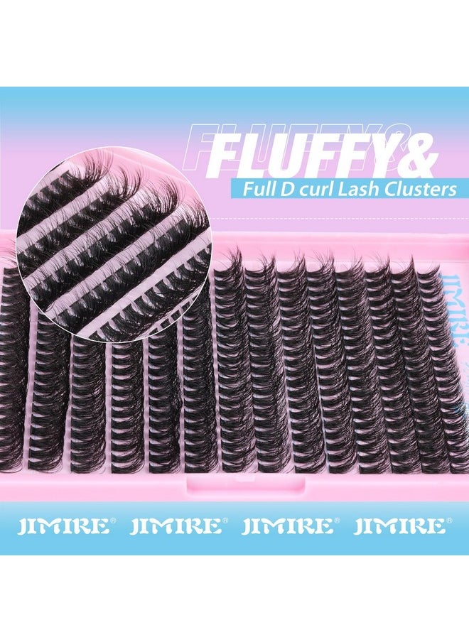 JIMIRE - 50D Fluffy Eyelash Extension Kit 280Pcs Volume Lash Clusters Kit Mink Lash Extension Kit With Lash Bond And Seal D Curl Cluster Eyelash Extensions Soft 9-16Mm Individual Eyelash Clusters Kit - Image 1