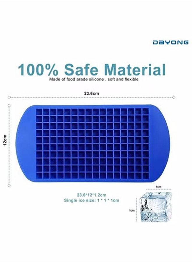 Gonice - Ice Cube Tray Mini Ice Cubes Tray Silicone Cubes Ice Tray ice lattice small Cubes160 Molds for Kitchen Bar Party Drinks Color random (Blue) - Image 1