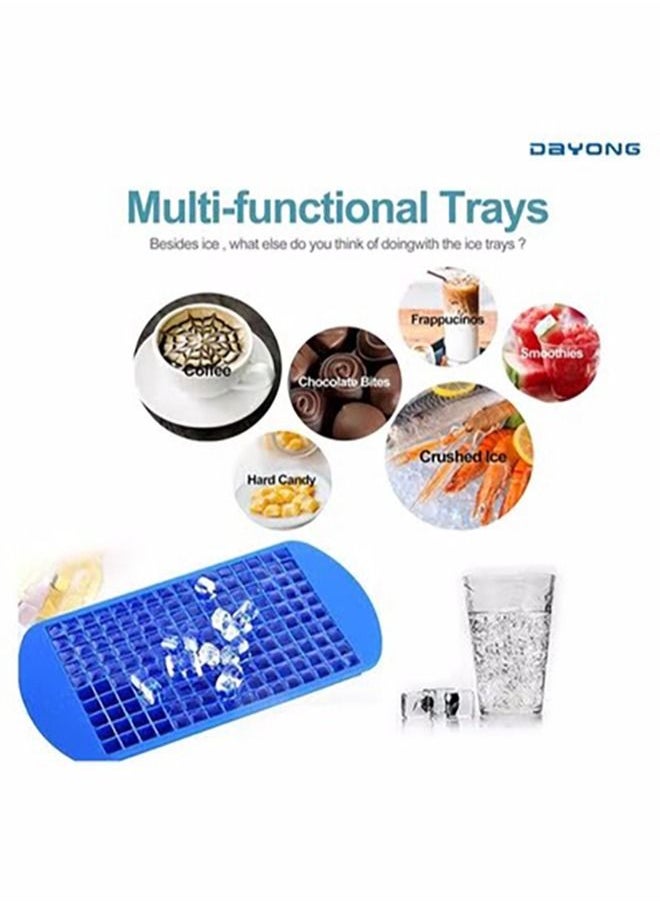 Gonice - Ice Cube Tray Mini Ice Cubes Tray Silicone Cubes Ice Tray ice lattice small Cubes160 Molds for Kitchen Bar Party Drinks Color random (Blue) - Image 1