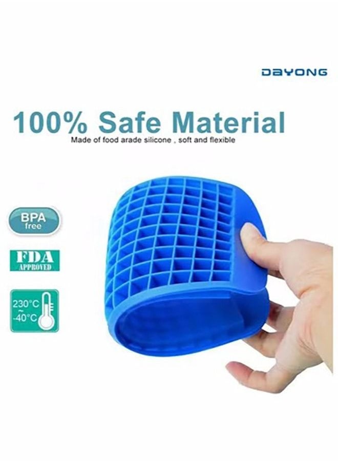 Gonice - Ice Cube Tray Mini Ice Cubes Tray Silicone Cubes Ice Tray ice lattice small Cubes160 Molds for Kitchen Bar Party Drinks Color random (Blue) - Image 1