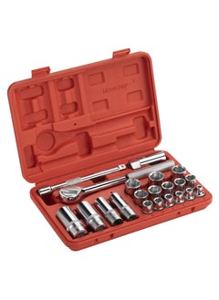 Jetech Jetech 3/8 Drive Socket Set,21-Pieces Mechanics Tool Set with Metric Sockets, 25mm Bits, Quick Release Ratchet Wrench, Spinner Handle, Universal Joint, and Extension Tools  - Image 1