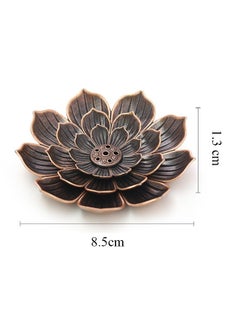 Generic Incense Burner Incense Holder, Metal Brass Lotus Vintage Incense Stick Holder Tray Incense Stick Stick Ash Catcher, Yoga Meditation Home Office Decoration (Bronze)  - Image 2
