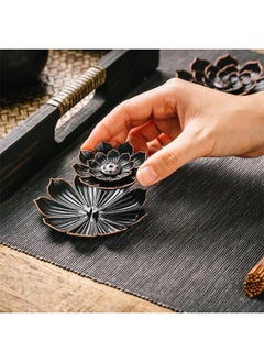 Generic Incense Burner Incense Holder, Metal Brass Lotus Vintage Incense Stick Holder Tray Incense Stick Stick Ash Catcher, Yoga Meditation Home Office Decoration (Bronze)  - Image 3