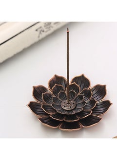 Generic Incense Burner Incense Holder, Metal Brass Lotus Vintage Incense Stick Holder Tray Incense Stick Stick Ash Catcher, Yoga Meditation Home Office Decoration (Bronze)  - Image 5