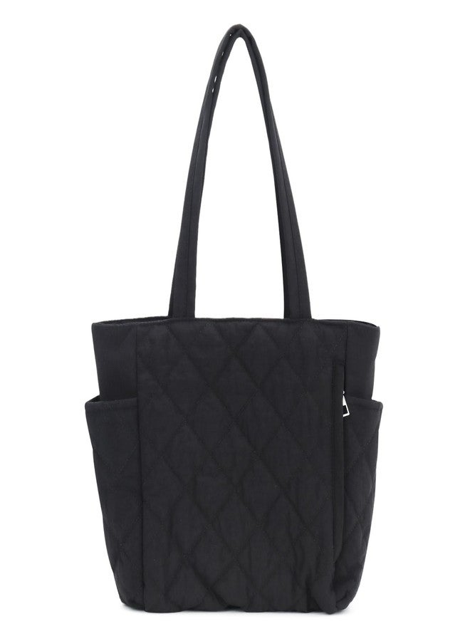 SUKUTU Women Puffy Padded Tote - Lightweight Puffer Quilted Shoulder Bag - Work Bag - Large Purse with Zipper - Image 1