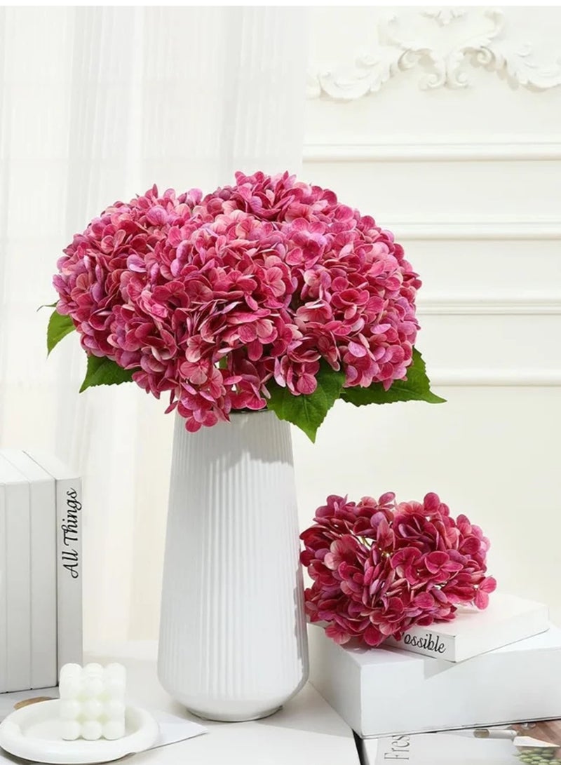 3Pcs Large Hydrangea Artificial Flowers, 21 inches Latex Faux Hydrangeas Fake Flower Bouquets for Home Decor Party Floral Arrangements Wedding Centerpieces - Image 5