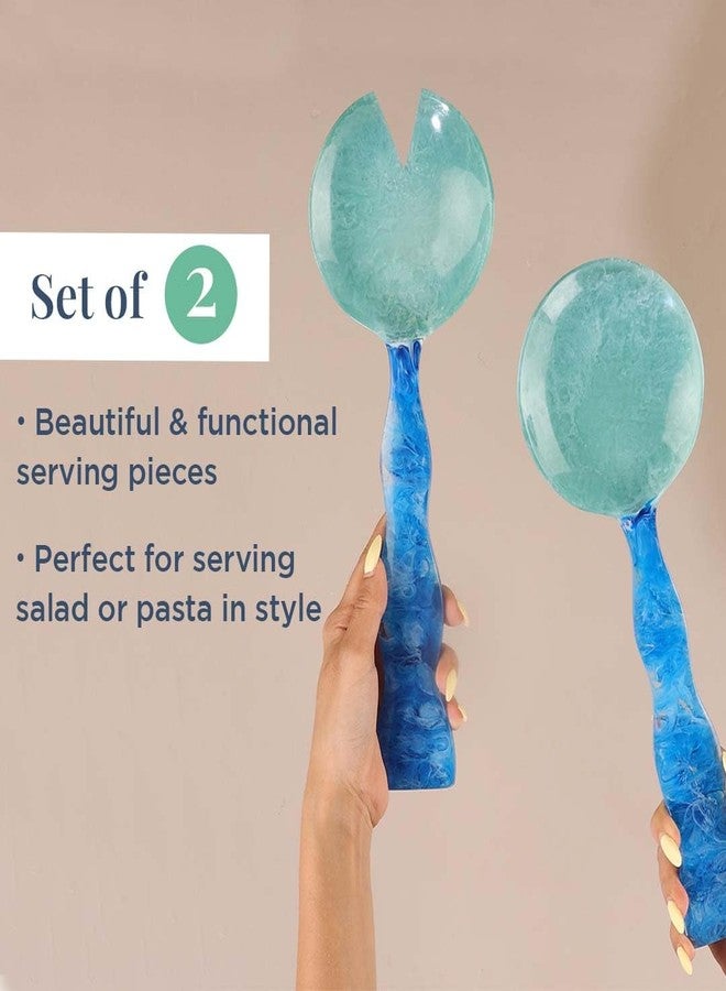 Folkulture Salad Servers or Salad Tongs | Set of 2 (12") Serving Spoons in Kitchen Essentials or Kitchen Utensils Set | Resin Salad Tongs for Serving | Salad Hands or Serving Utensils for Home - Image 2