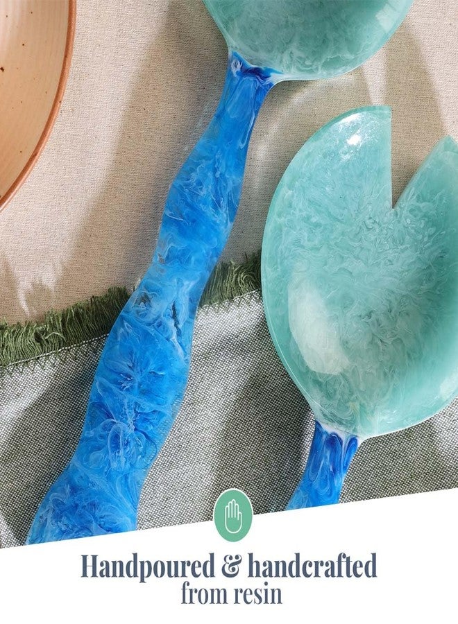 Folkulture Salad Servers or Salad Tongs | Set of 2 (12") Serving Spoons in Kitchen Essentials or Kitchen Utensils Set | Resin Salad Tongs for Serving | Salad Hands or Serving Utensils for Home - Image 4