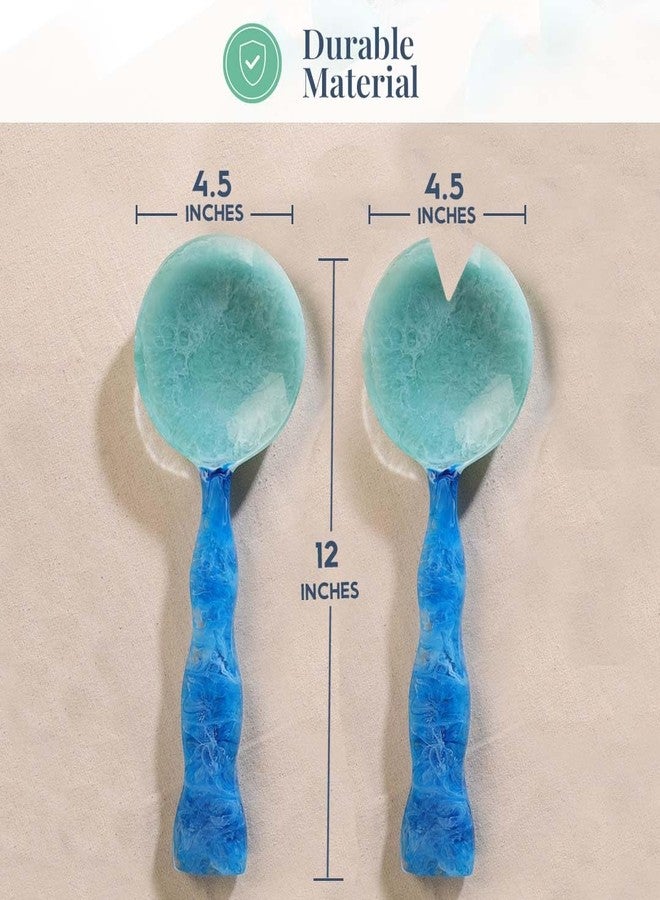 Folkulture Salad Servers or Salad Tongs | Set of 2 (12") Serving Spoons in Kitchen Essentials or Kitchen Utensils Set | Resin Salad Tongs for Serving | Salad Hands or Serving Utensils for Home - Image 3