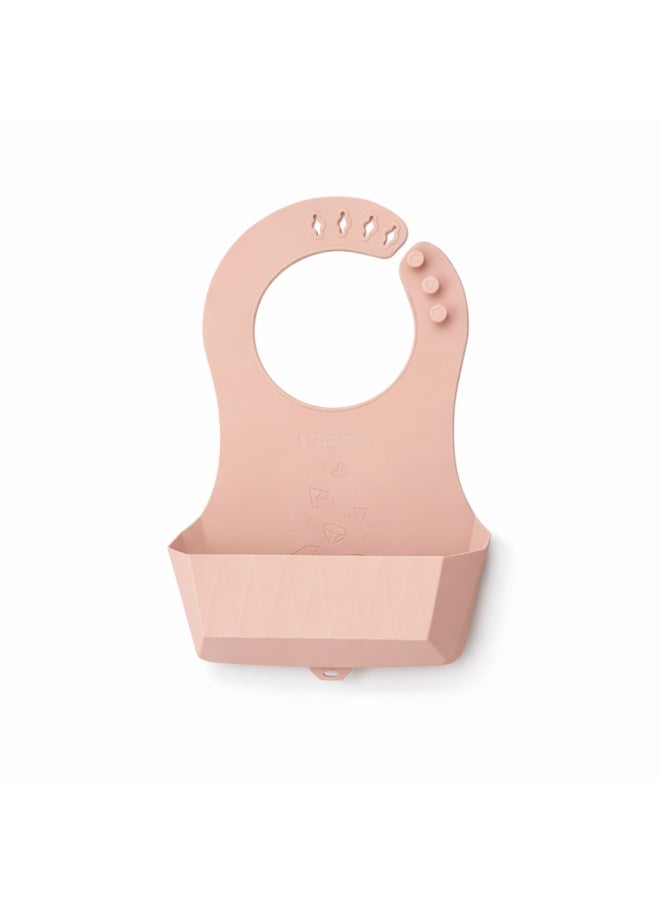 2angels Diamond Feeding 100% Silicone Bib with Leak Proof Pocket -  Latte - Image 1