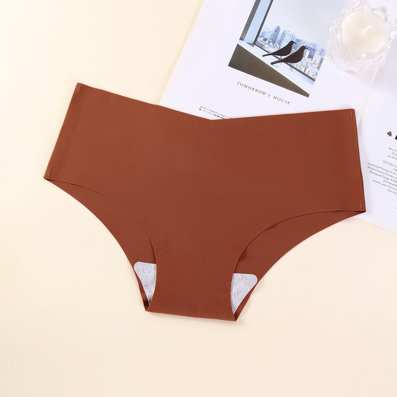 Plus Size Seamless Panties 2024 Bikini Cut Yoga Sports 8040 brown/brown  - Image 1