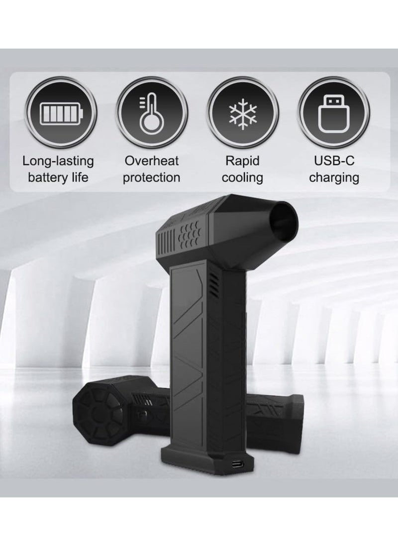 ELTRAZONE Compressed Air Duster Dust Blower Jet Dry Mini Blower with Overheating Protection – 130,000 RPM Turbo Powered Portable Electric Cordless Blower for Dust Cleaning, Car Dryer, Vacuum Cleaner, Super Fan Turbo Fan with Carrying Case for Home & Office Use - Image 4