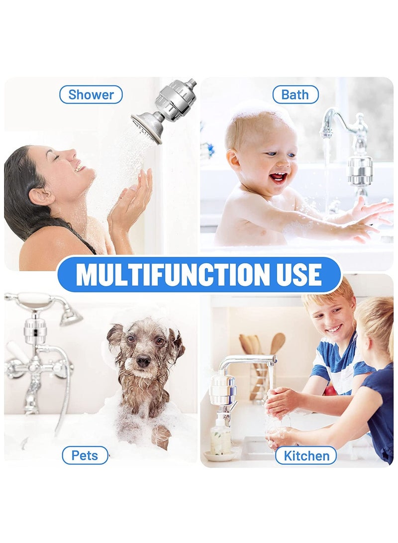 SOLARAE Shower Filter 20 Stage Showerhead Filter for Hard Water Shower Water Filter with 2 Replaceable Filter Cartridges for Removing Chlorine Fluoride, Polished Chrome - Image 5