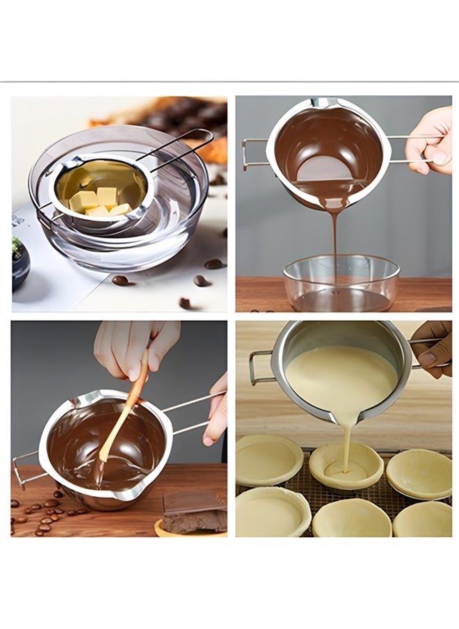 Beauenty - Stainless Steel Double Pot,kitchen Melting Pot Baking Tools,304 Chocolate Melting Pot For Melting Chocolate,butter,cheese, Caramel And Candy (600ml,3 Cup Capacity,20oz) - Image 1