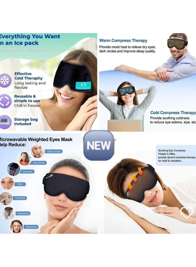 قناع نوم ناعم للعيون عبوة ثلج جل قابلة لاعادة الاستخدام لراحة العين مع علاج بارد للصداع المهدئ والهالات السوداء والعيون المنتفخة والصداع النصفي متعدد الالوان - Image 1