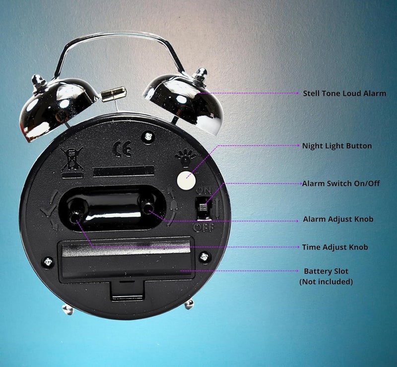 KMJSA ساعة منبه رقمية مع مستشعر تلقائي، عرض التاريخ ودرجة الحرارة، ساعة مكتبية مدمجة للطلاب، المنزل، المكتب، غرفة النوم، غرفة المعيشة، ديكور المنزل (رقمي أسود) (ساعة منبه دائرية بيضاء) - Image 3