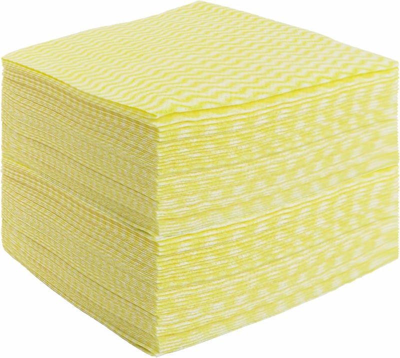 Jebblas Reusable Cleaning Cloths Handi Wipes Reusable Cloths Dry Cleaning Cloths Dish Towel Dish Cloths Handy Cleaning Wipes,Pack of 100, Yellow - Image 1