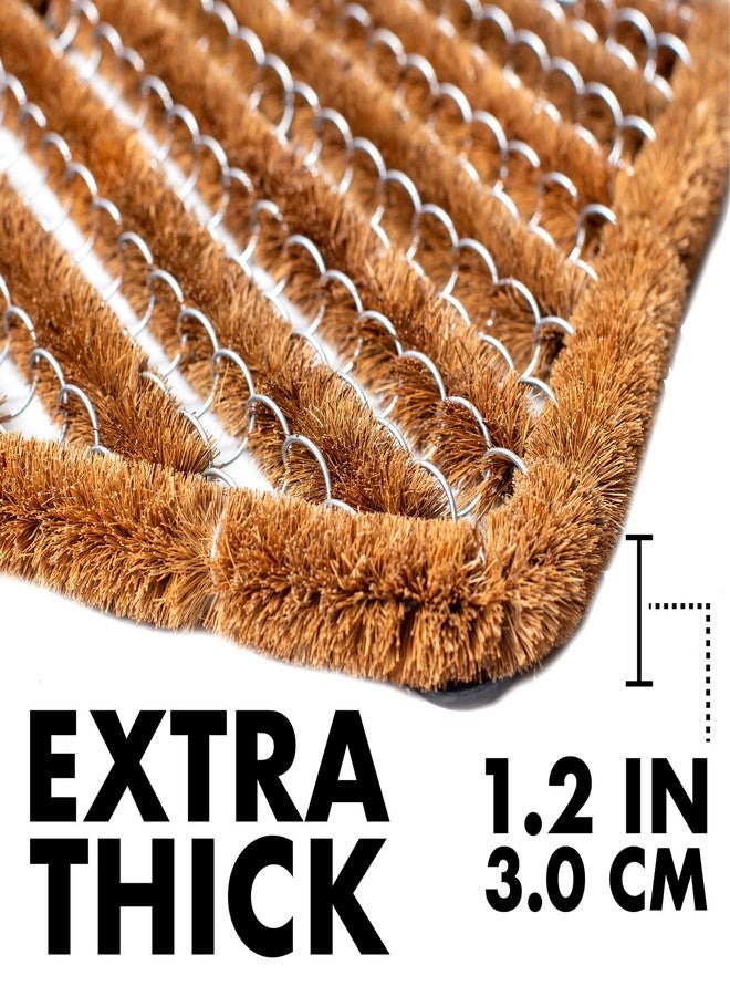 FOOTMATTERS Ninamar Natural Coir Herringbone Door Mat - 24 x 16 inch - Image 3