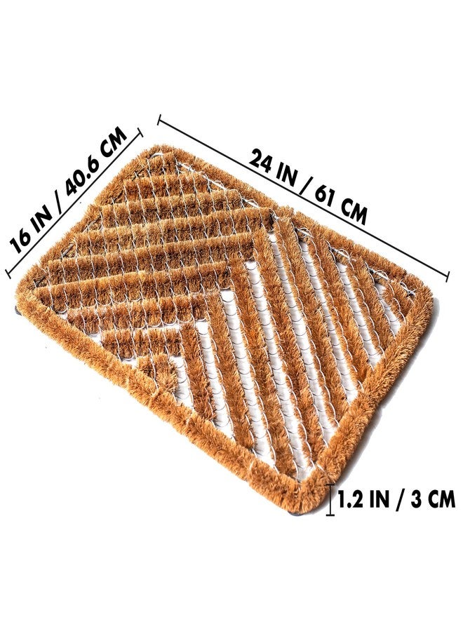 FOOTMATTERS Ninamar Natural Coir Herringbone Door Mat - 24 x 16 inch - Image 2