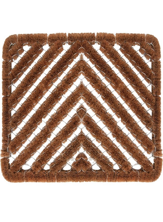 FOOTMATTERS Ninamar Natural Coir Herringbone Door Mat - 24 x 16 inch - Image 1