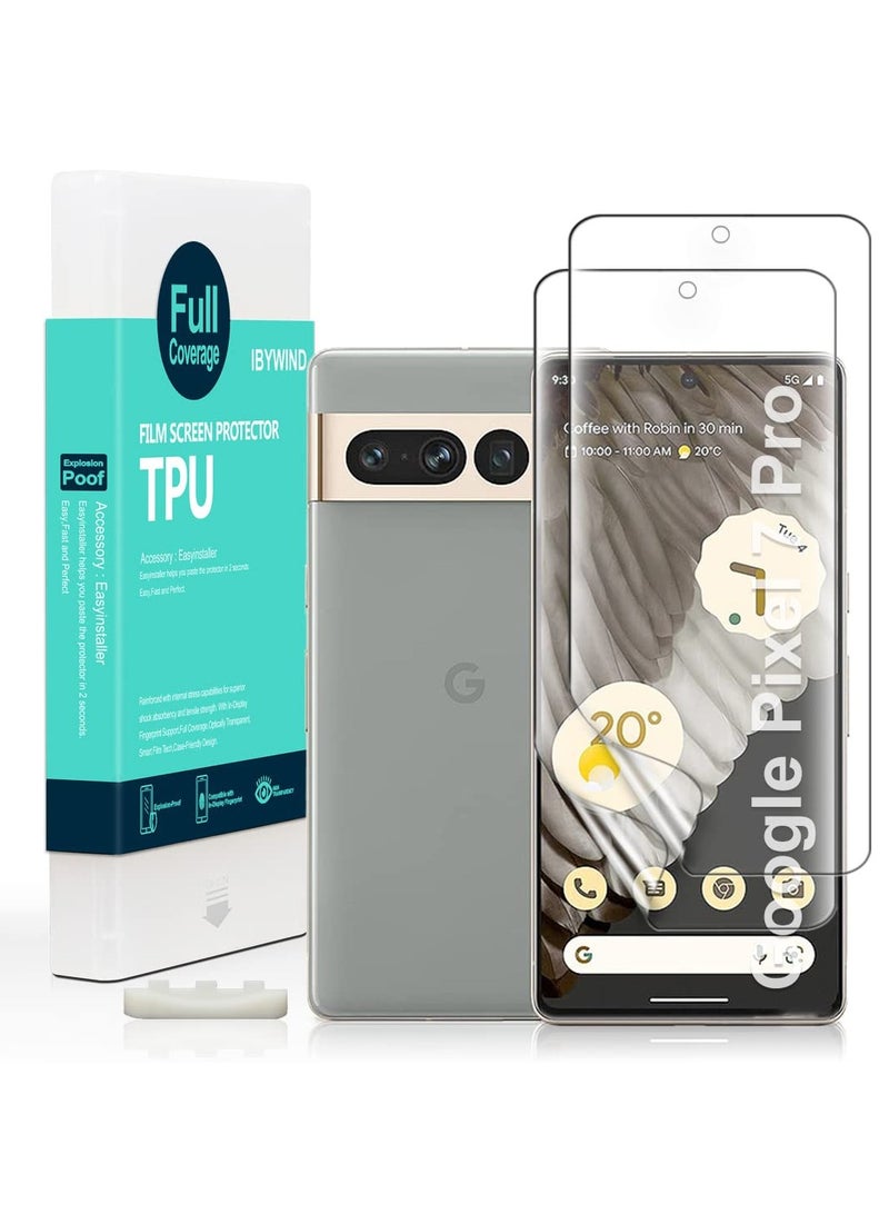 Ibywind 2 of Pack Google Pixel 7 Pro 5G Screen protector 6.7 Inch with with Alignment Frame Bubble Free Smart Film Tech 99% HD Clear Easy to install - Image 1