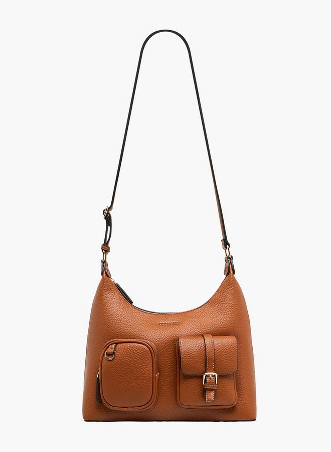 Celeste Textured Shoulder Bag with Zip Closure  - Image 3
