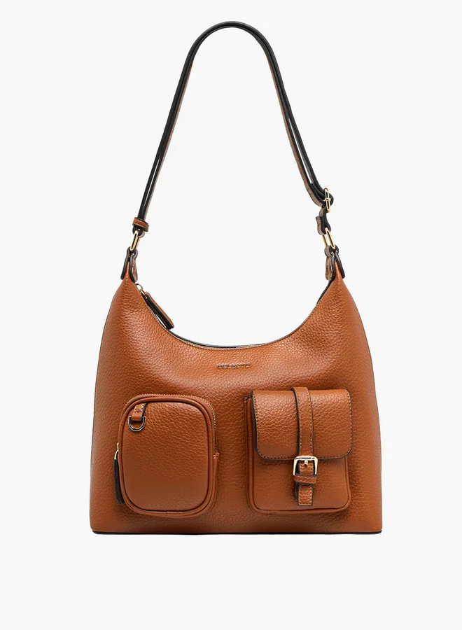 Celeste Textured Shoulder Bag with Zip Closure