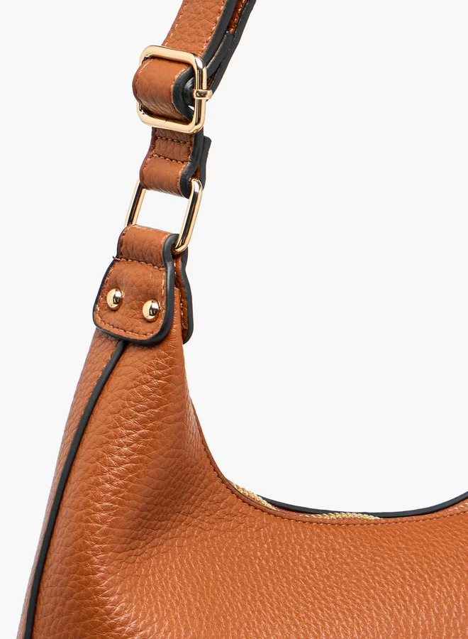 Celeste Textured Shoulder Bag with Zip Closure