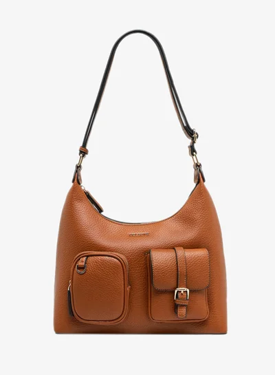 Celeste Textured Shoulder Bag with Zip Closure