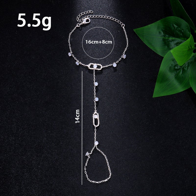 New Geometric Stitching Micro-Inlaid Zircon Bracelet Ins Niche Design Simple All-Match Bracelet Women'S Bracele - Image 3
