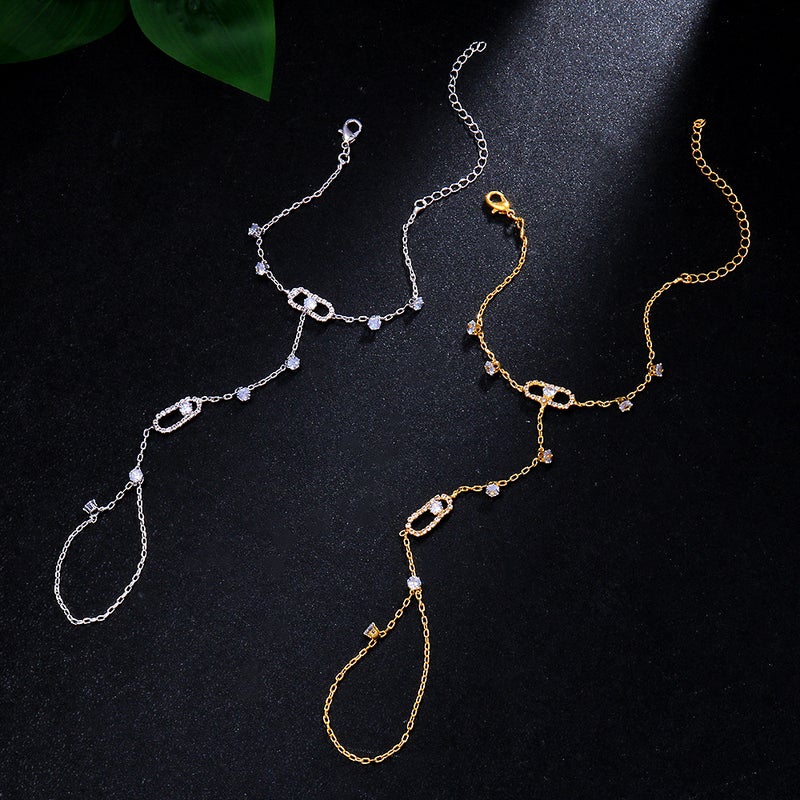 New Geometric Stitching Micro-Inlaid Zircon Bracelet Ins Niche Design Simple All-Match Bracelet Women'S Bracele - Image 5
