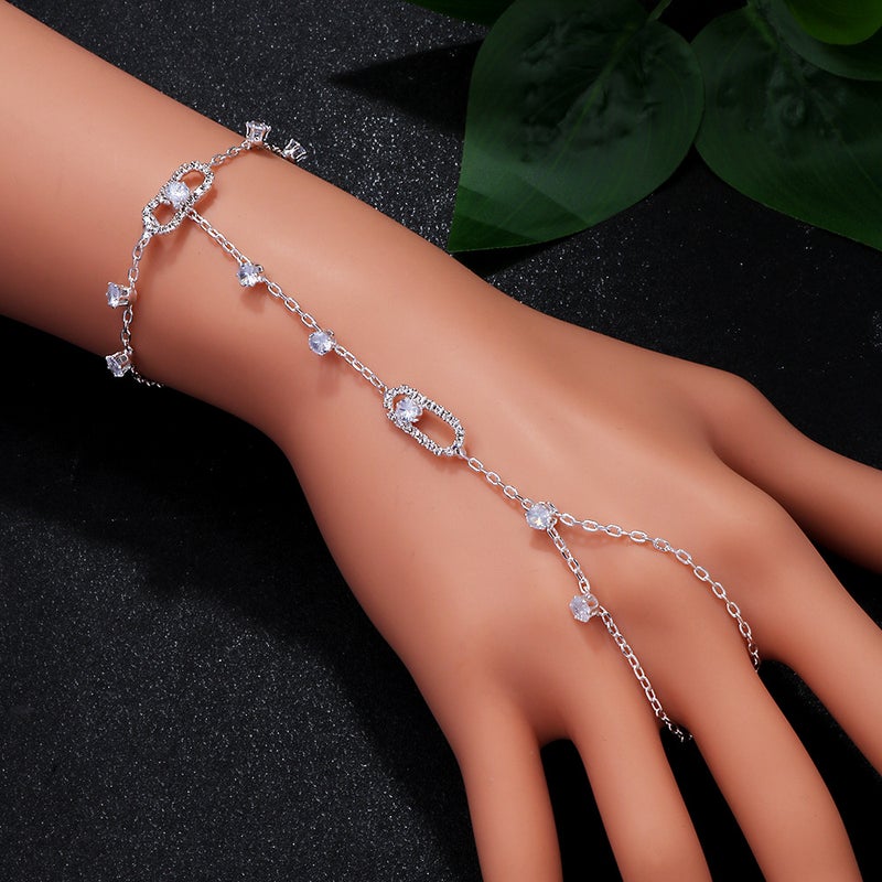 New Geometric Stitching Micro-Inlaid Zircon Bracelet Ins Niche Design Simple All-Match Bracelet Women'S Bracele - Image 2