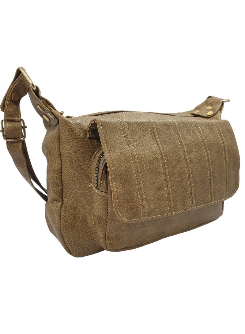 TO FASHION TO 3010 LEATHER WOMEN’S, SHOULDER BAG, CROSS BODY BAG WITH DETACHABLE STRAP, MODERN AND ELEGANT DESIGN, DIMENSIONS 20*27*13 CM COFFEE A  - Image 1