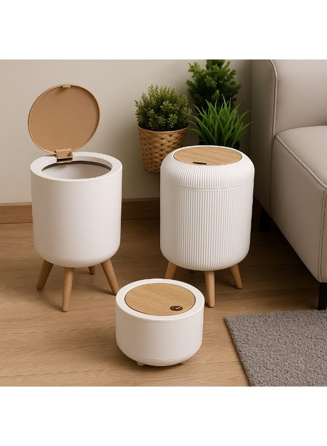 Wastebasket, 1 large ribbed touch basket + 1 medium touch basket + 2 small touch baskets - Image 1