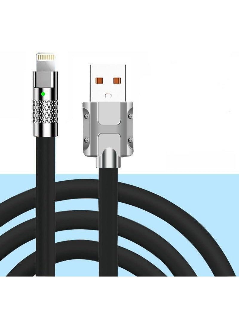 Valkyrie 6A Ios Apple Lightning Liquid Silicone Data Fast Charging Cable - Copper Laying - Foldable, Unbreakable Durable Cable Black  - Image 4