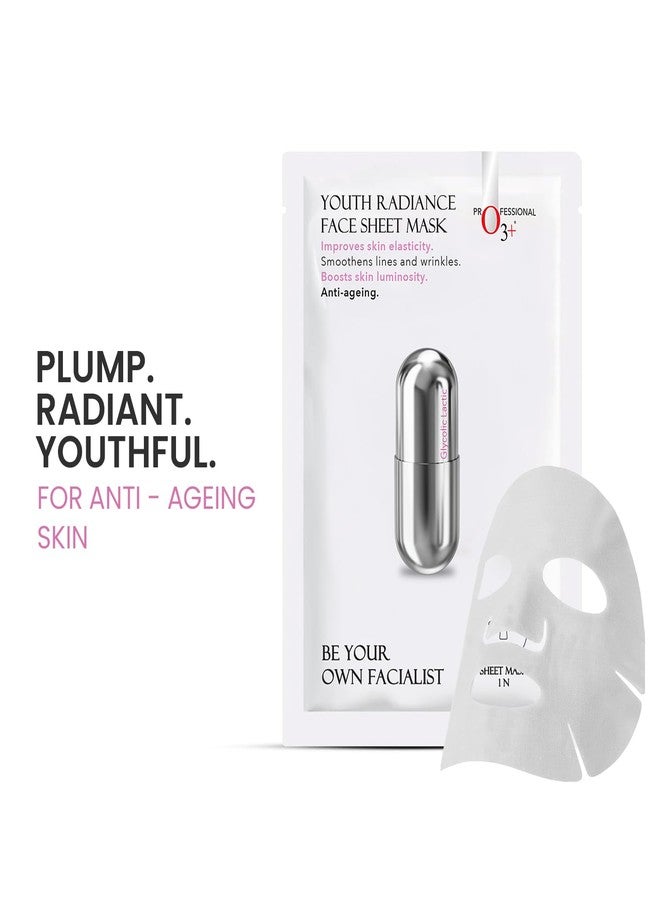 O3+ Facialist Youth Radiance Face Sheet Mask 30g, Collagen & Glycolic Acid for Brightening, Firming Skin, Reduces Fine Lines, Wrinkles & Puffiness, Suitable for All Skin Types - Image 2